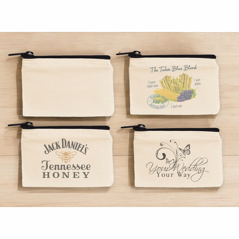 Canvas Penny Pouch with Black Zipper