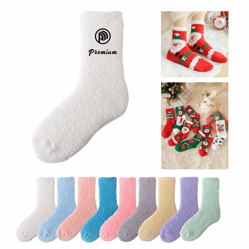 Santa Custom Fuzzy Feet Socks