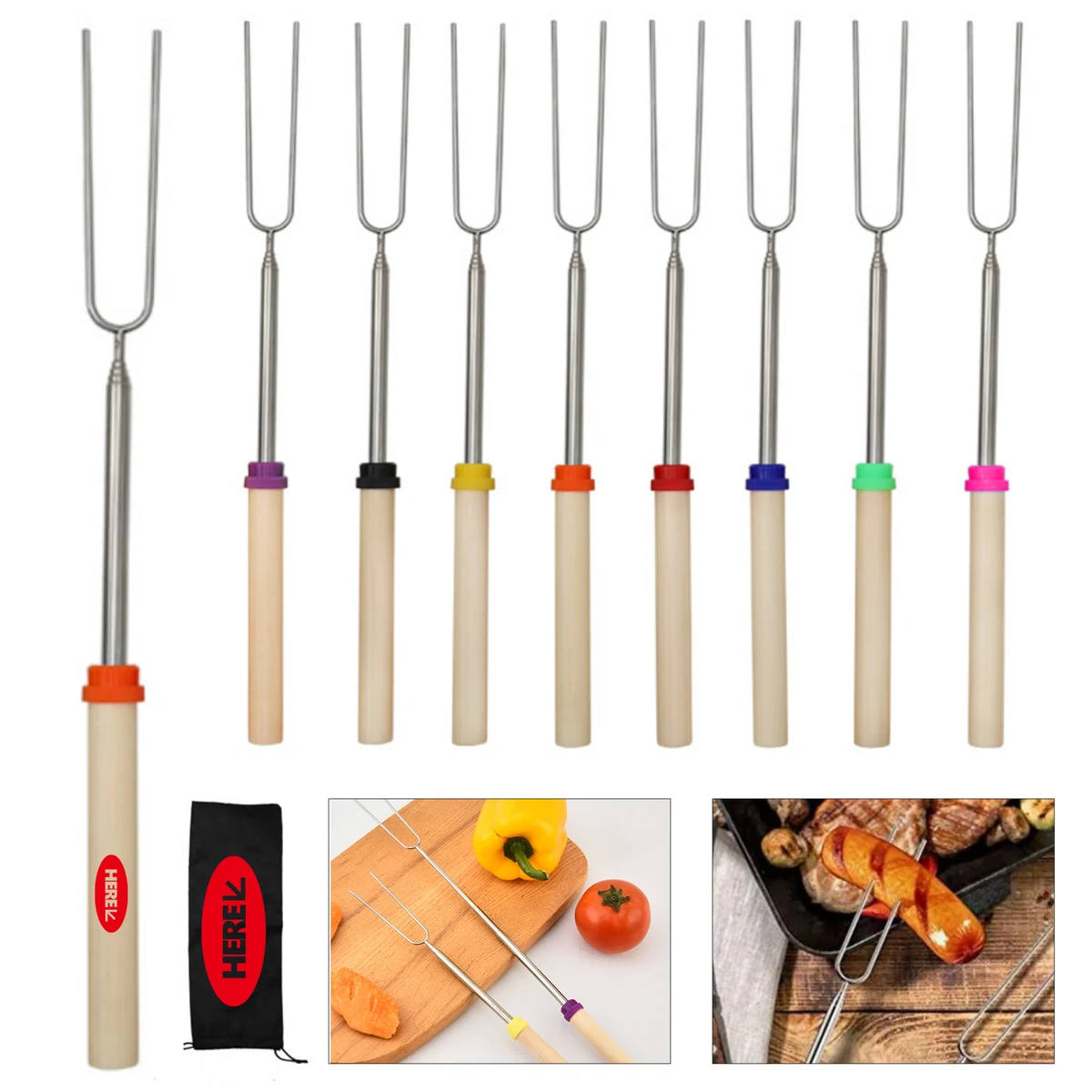 Adjustable Telescoping Roasting Sticks 1