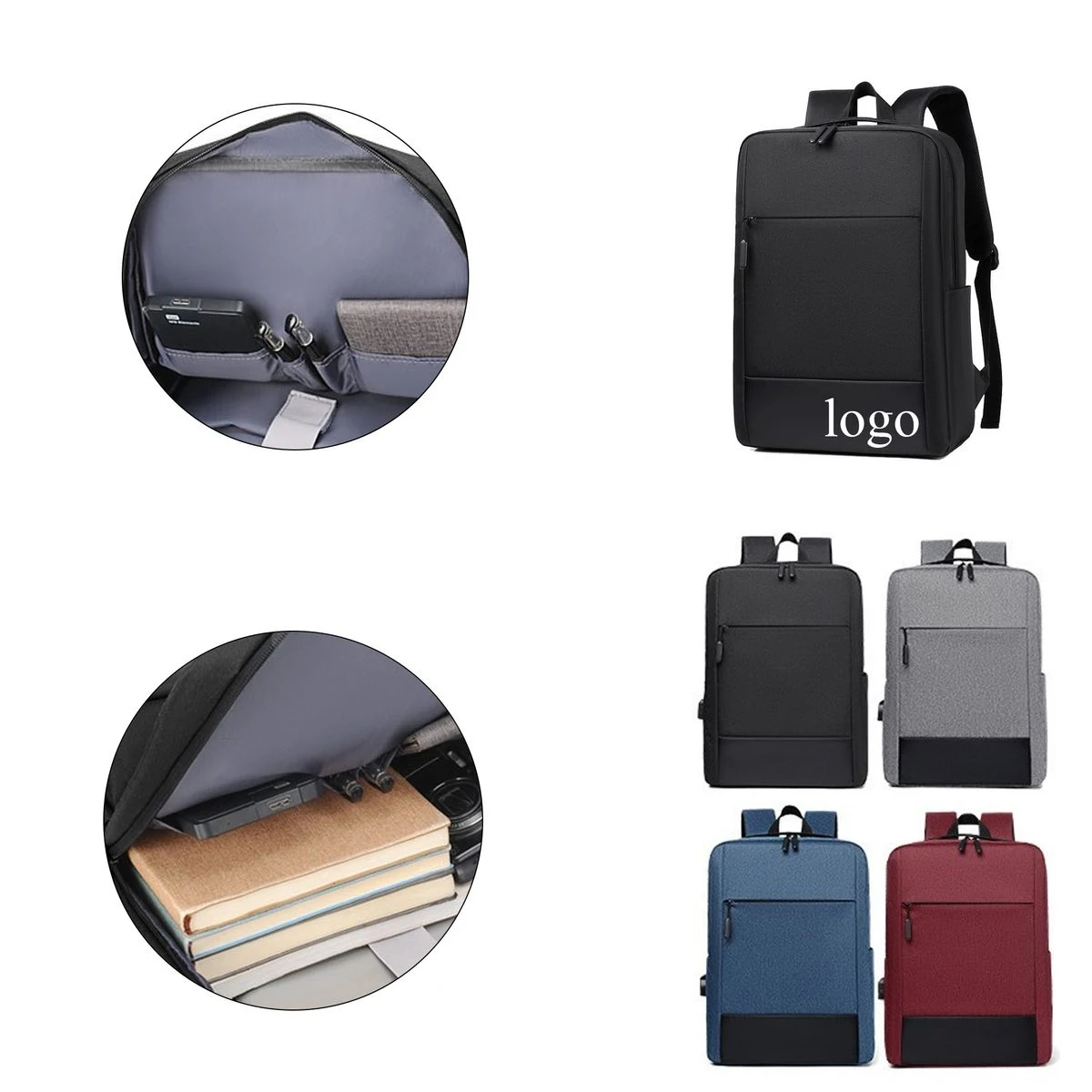 Spliced Large Capacity Student Laptop Backpack 1