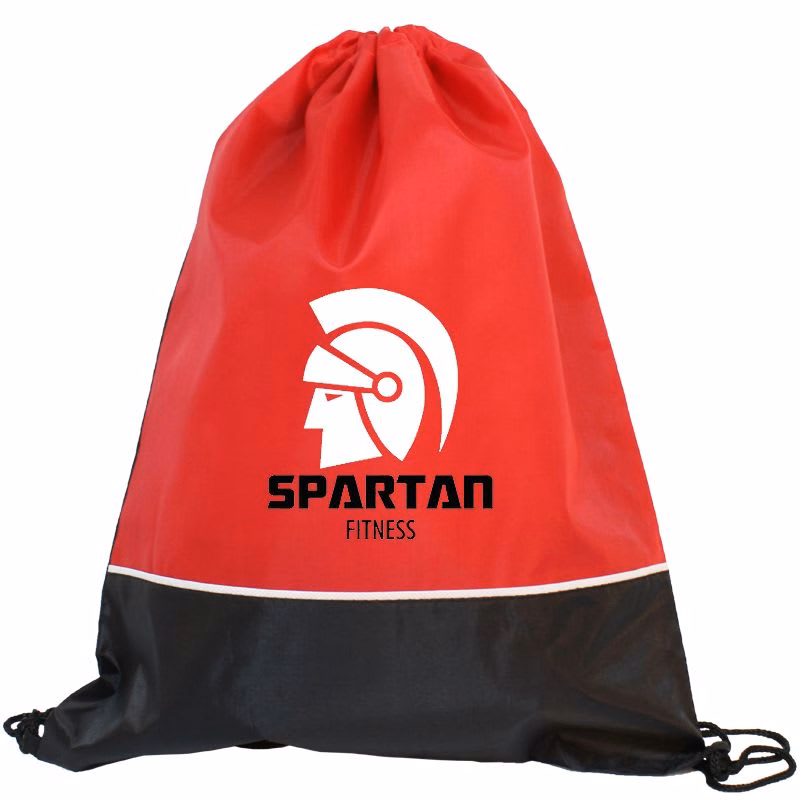 Two Tone Classic Drawstring Tote Bags
