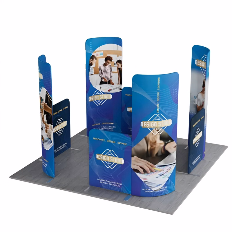 10ft Magnetic Modular Fabric Displays - L Shape Curved