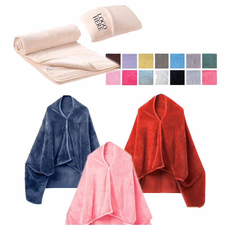 Multifunctional Flannel Shawl-Style Blanket