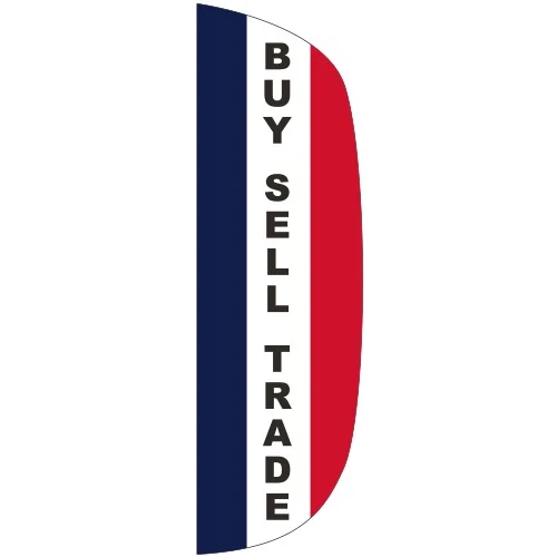 "BUY, SELL, TRADE" 3' x 10' Message Flutter Flag 1