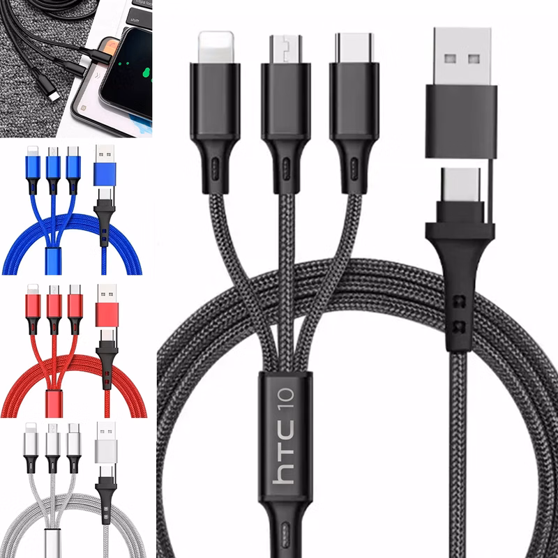 TriCharge Pro 3-in-1 Braided Fast Cable
