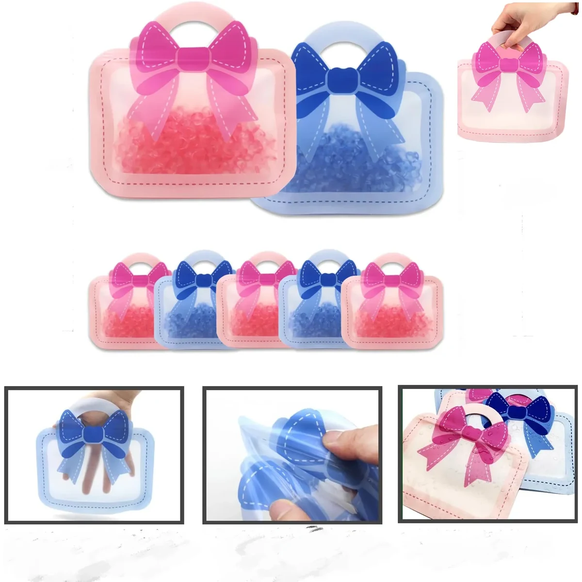 Bow portable packaging baked cookies and snacks sealed bag 1