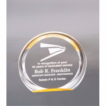 6 3/8" Gold Round Halo Acrylic Award