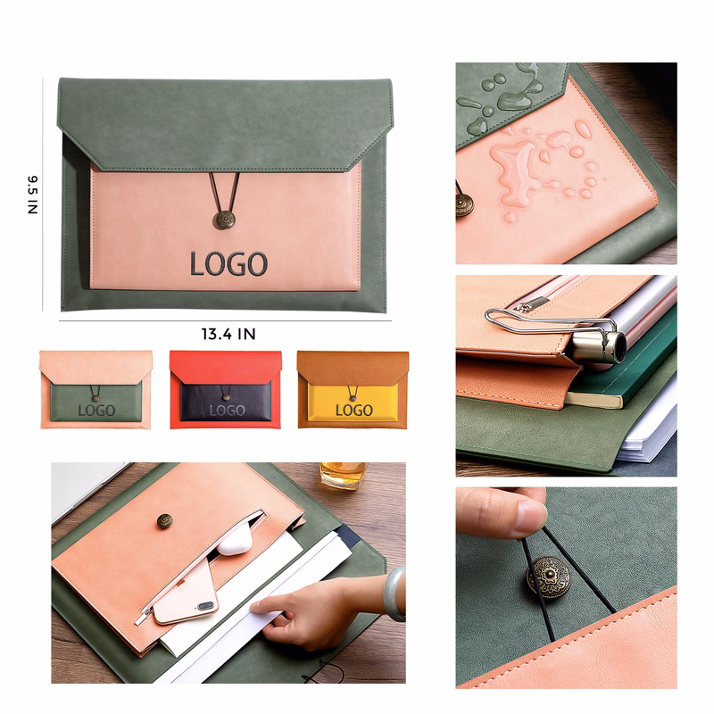MOQ 10 PCS Protective A4 Leather Document Bag