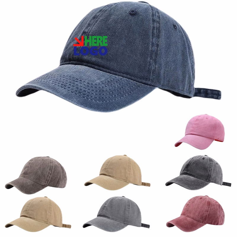100% Cotton Baseball Cap Adjustable MOQ20