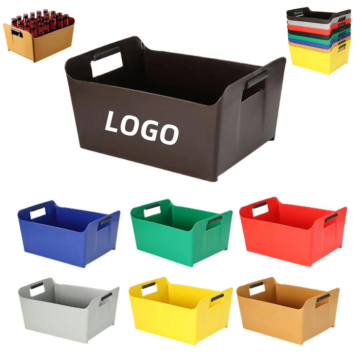 Thick Plastic Rectangular Handheld Ice Bucket 1