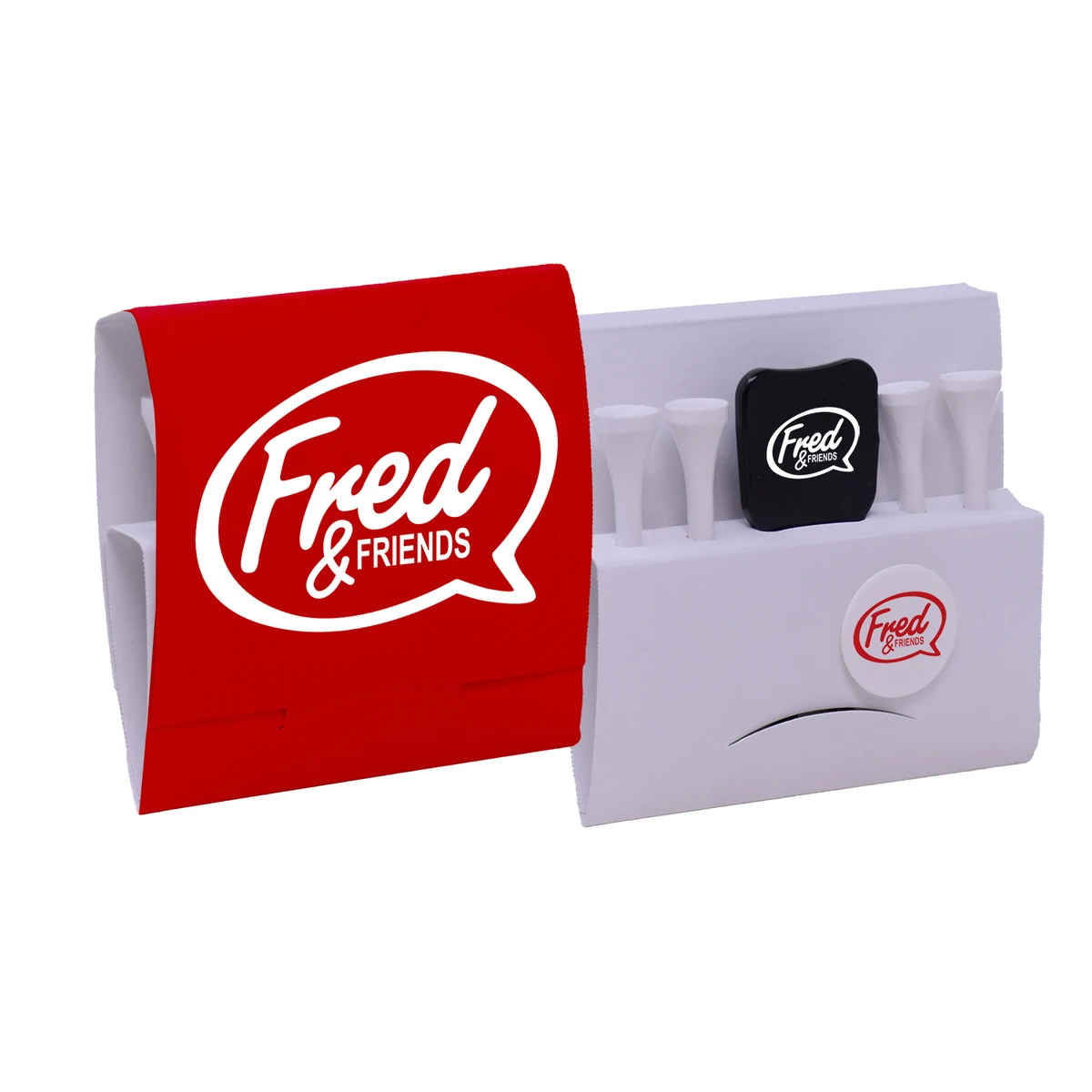 Matchbook 4-Tee Holder With Divot Tool & Ball Marker 1