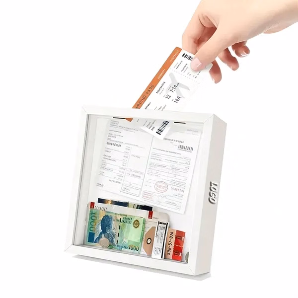 8 x 8 Adventure Memory Shadow Box with Top Slot for Events, Gifting and Everyday Use