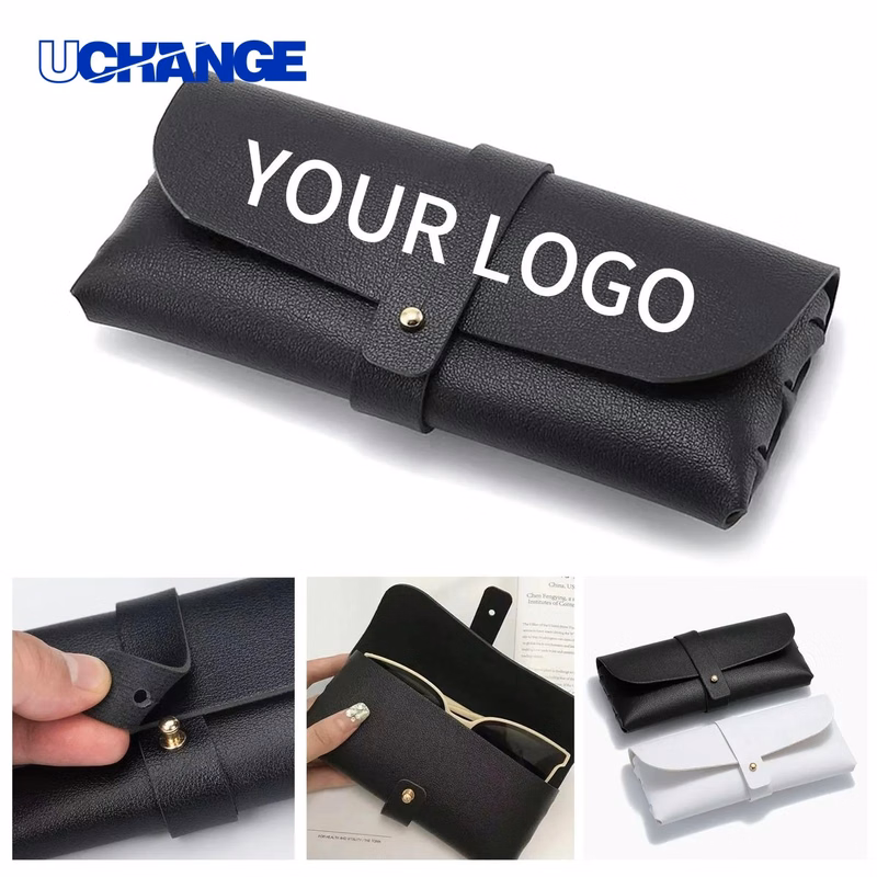 PVC Leather Sunglass Case with Elastic Closure