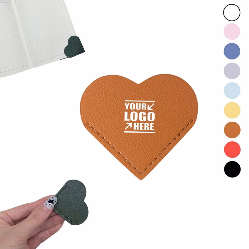 PU Leather Heart Bookmarks