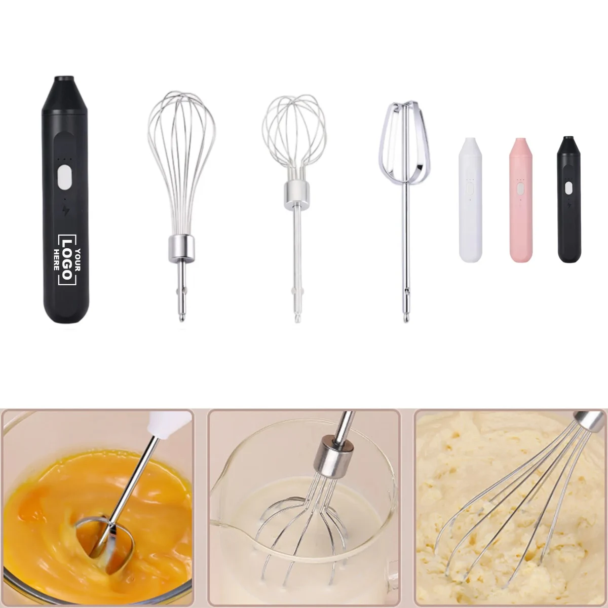 3-Speed USB Hand Mixer With Detachable Heads 1