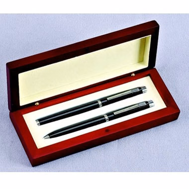 Rectangular Rosewood Pen Set