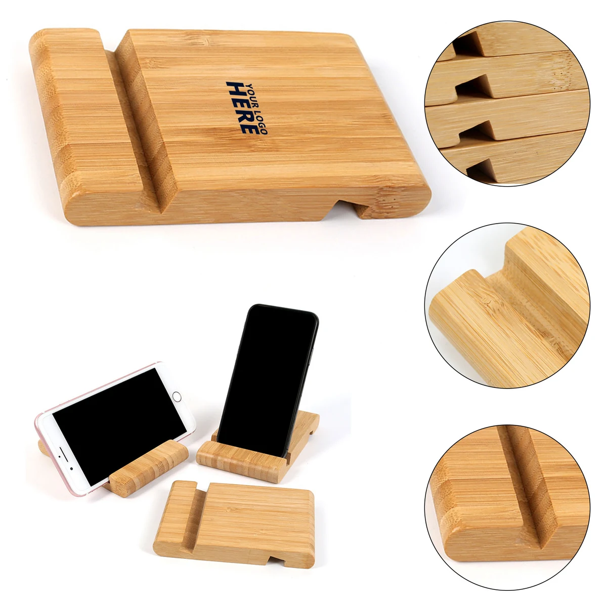 Bamboo Cell Phone Stand 1