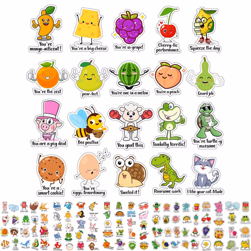 Waterproof Cartoon Stickers for Kids Classroom