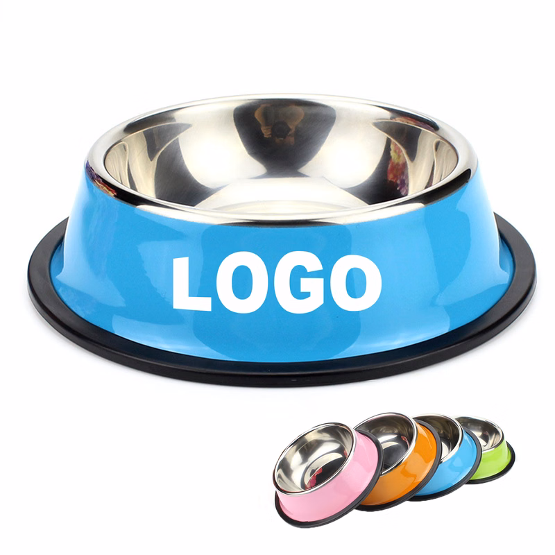 Stainless Steel Dog Bowl With Rubber Base