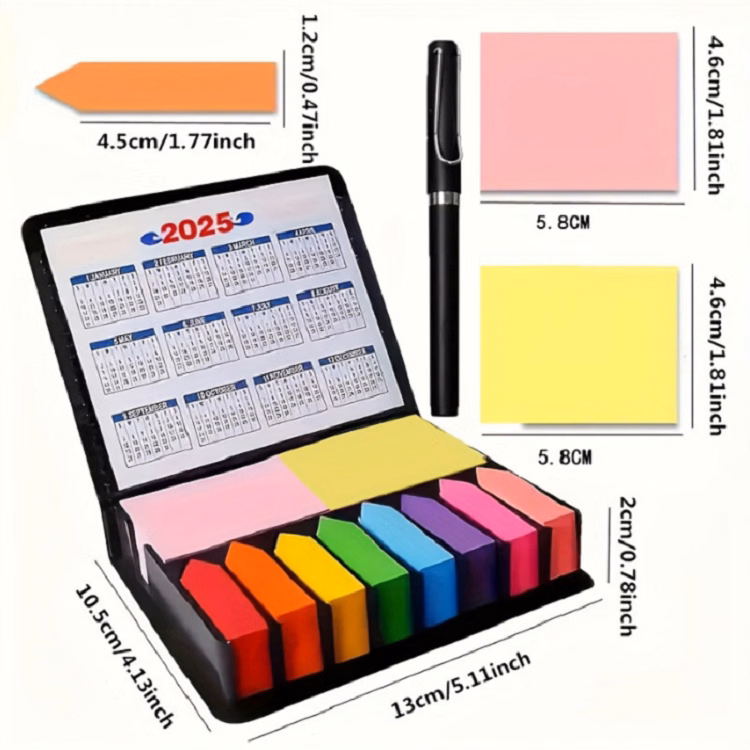 Small Leather Flip-Top Calendar Box W/ Pen