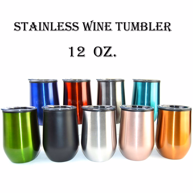 12 oz Stemless Wine Tumbler with polypropylene lining.