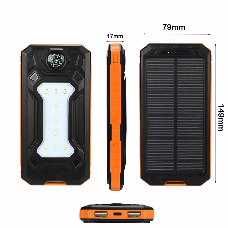 20000mAh Solar Power Bank with Compass and LED