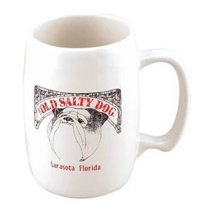 16 Oz. Barrel Ceramic Mug - White 1