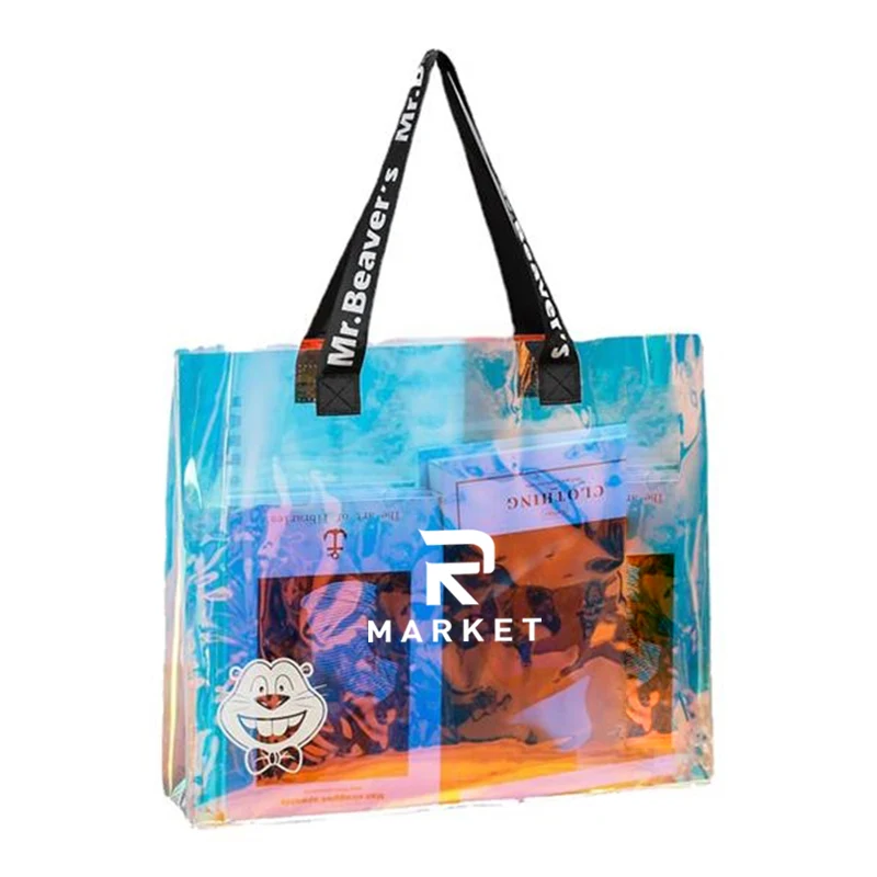 Iridescent Clear Tote Bags quickly pass the security inspection 1
