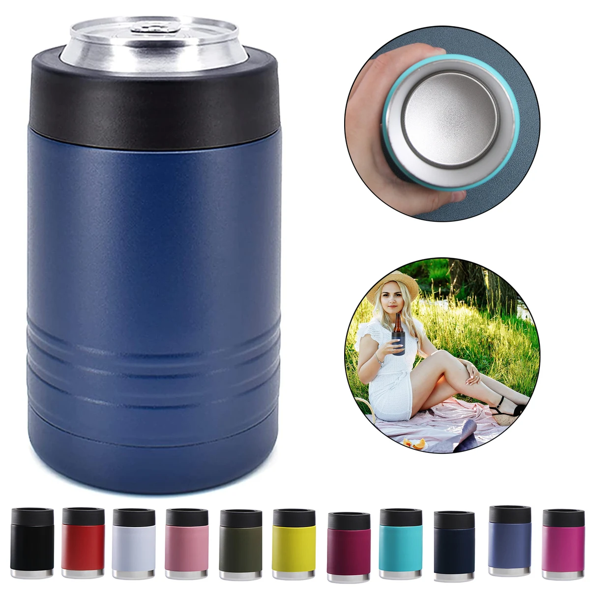 4-in-1 Insulated Bottle and Can Cooler, custom koozie with logo imprint 1