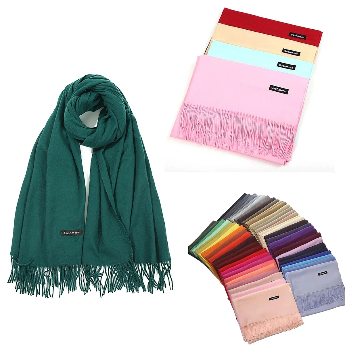Cashmere Scarf With Fringes 1