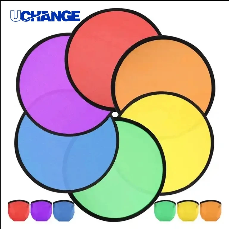 Foldable Round Hand Fan with Pouch Summer Event Cooling Fan 1