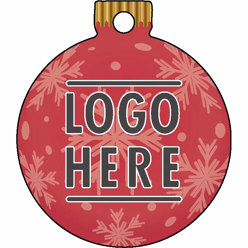 1/4" Recycled Wood Ornaments-Bulb 2 - Snowflake - Red