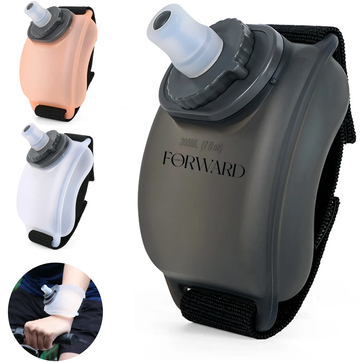 Wrist Sports Water Bottle Logo With Adjustable W Strap 1