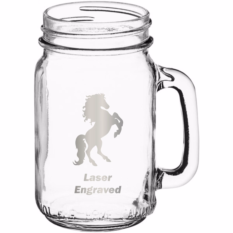 Acopa 16 oz Drinking Jar / Mason Jar with Handle