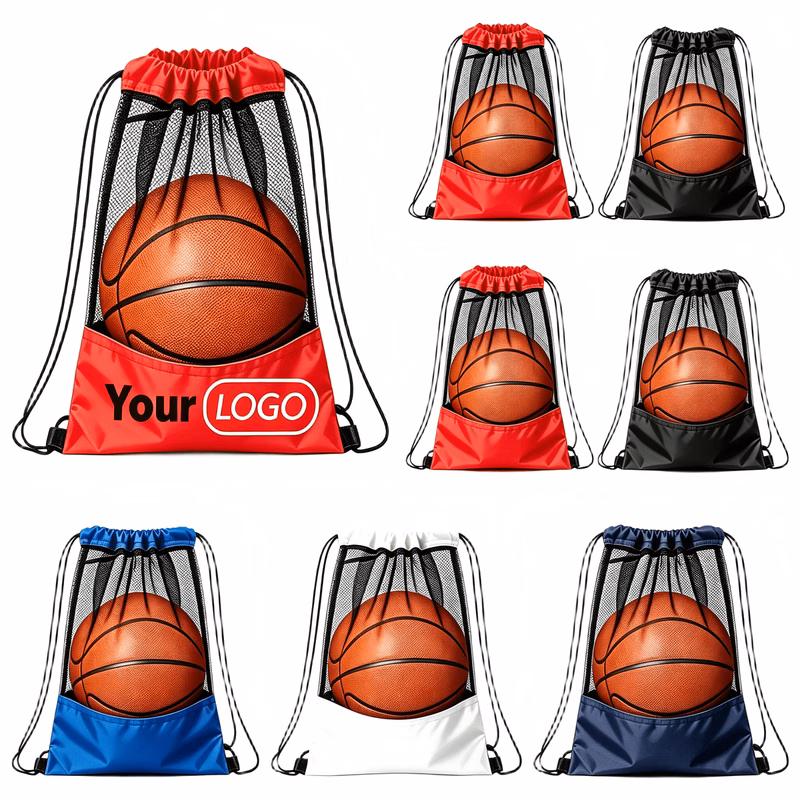 Mesh Athletic Drawstring Backpack Bag