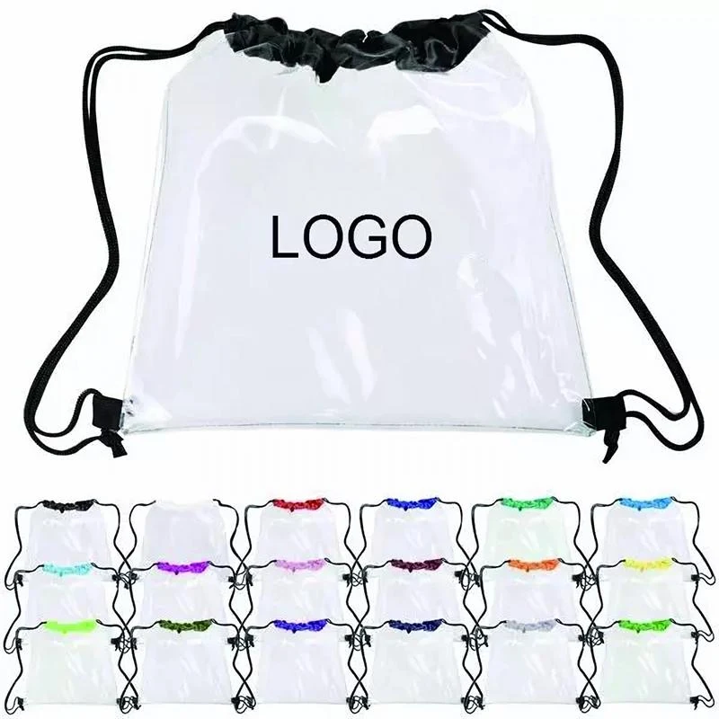 Clear PVC Drawstring Backpack (12" W x 12" H) 1