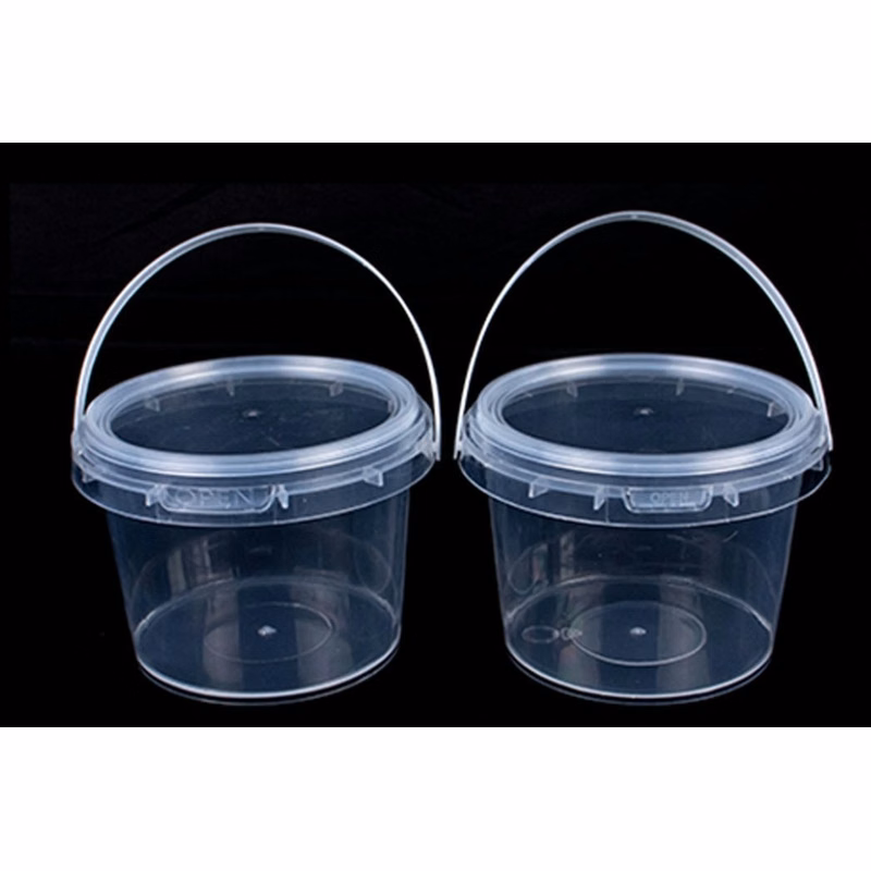 Transparent plastic bucket