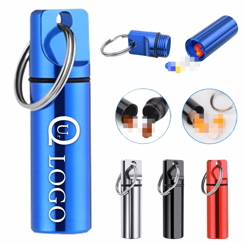 Aluminum Alloy Micro Keychain Pill Holder