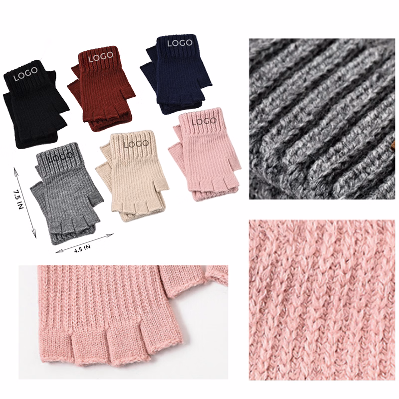 MOQ 10 PCS Durable Knitted Fingerless Gloves