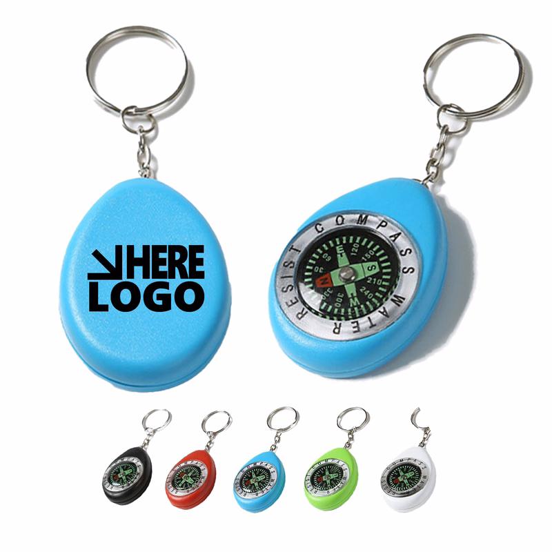 MOQ 100 Portable  Luminous Compass Keychain
