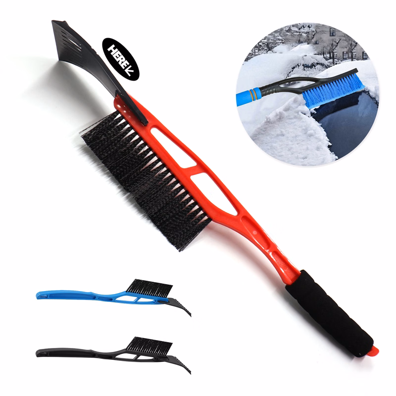 Multi-Function Snow Removal Brush with Scraper