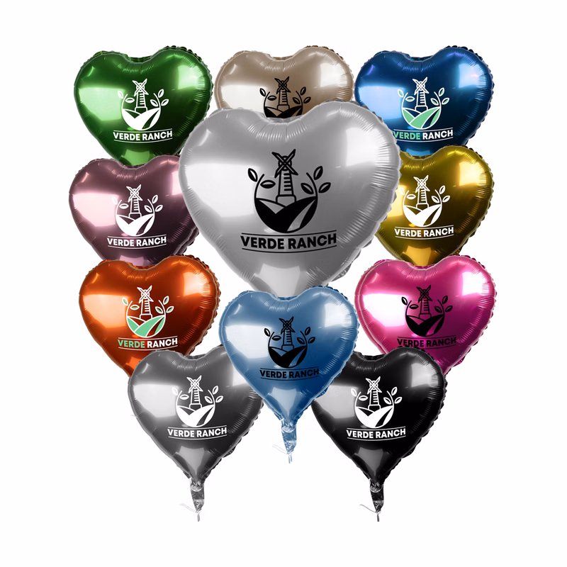 18" Heart-Shaped Mylar Balloon (1 Color Imprint)