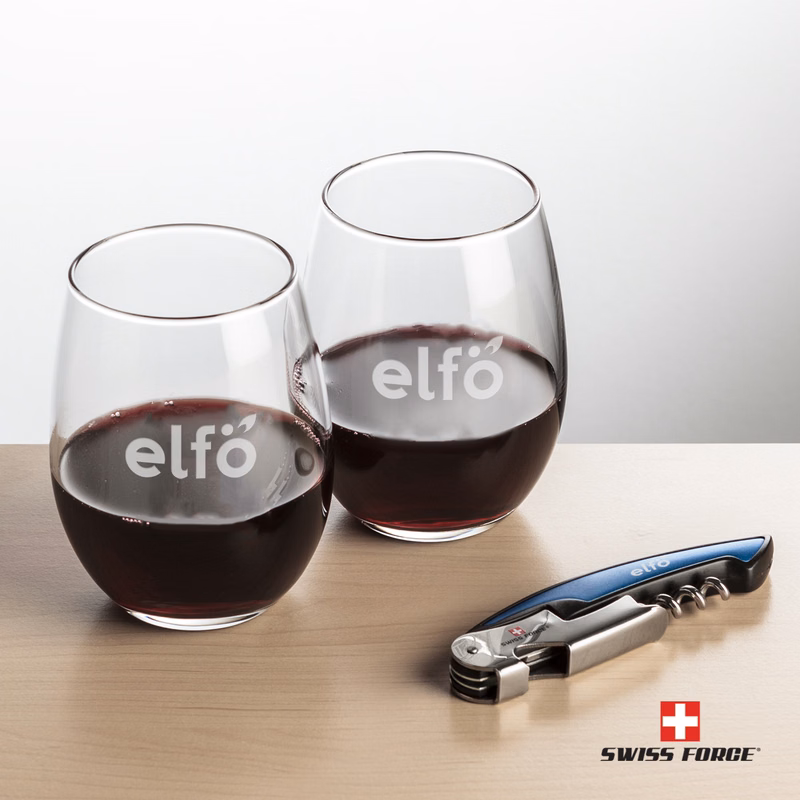Swiss Force® Opener & Stanford Stemless Wine