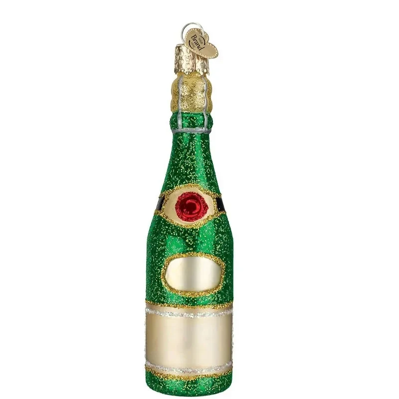 Christmas Glass Wine Bottle Ornaments 1