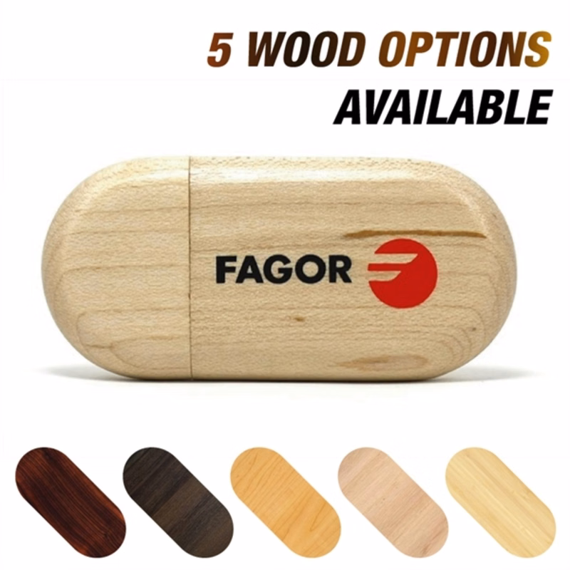 Wooden Capsule Style USB flash drive with magnetic closure