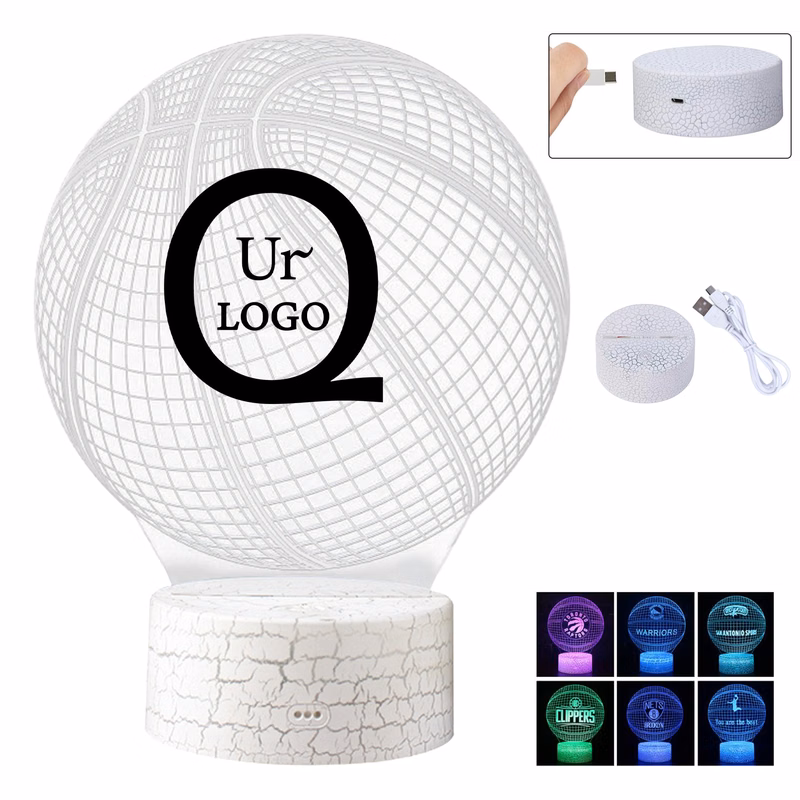 Basketball Shape Logo Night Light