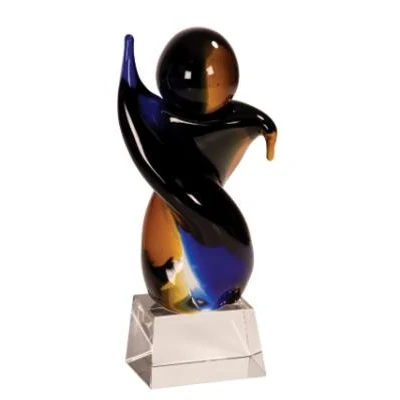 9" Twisted Body Art Glass 1