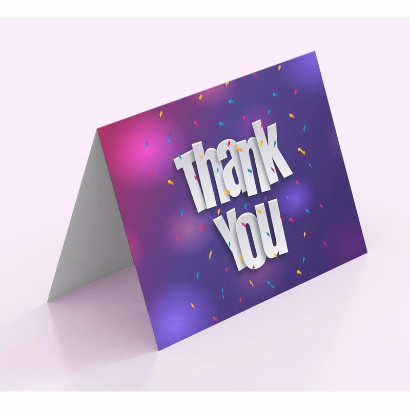 Folded Thank You Cards (5.5" x 8.5" folds to 5.5" x 4.25")