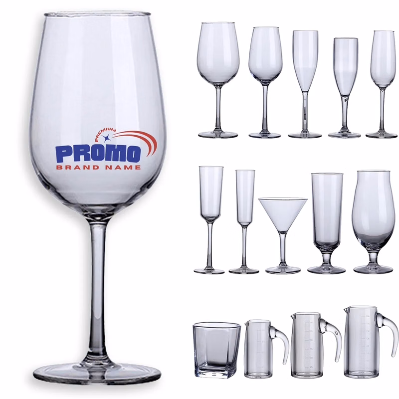 Acrylic Unbreakable Cocktail Wine Glasses W/ Long Stemmed