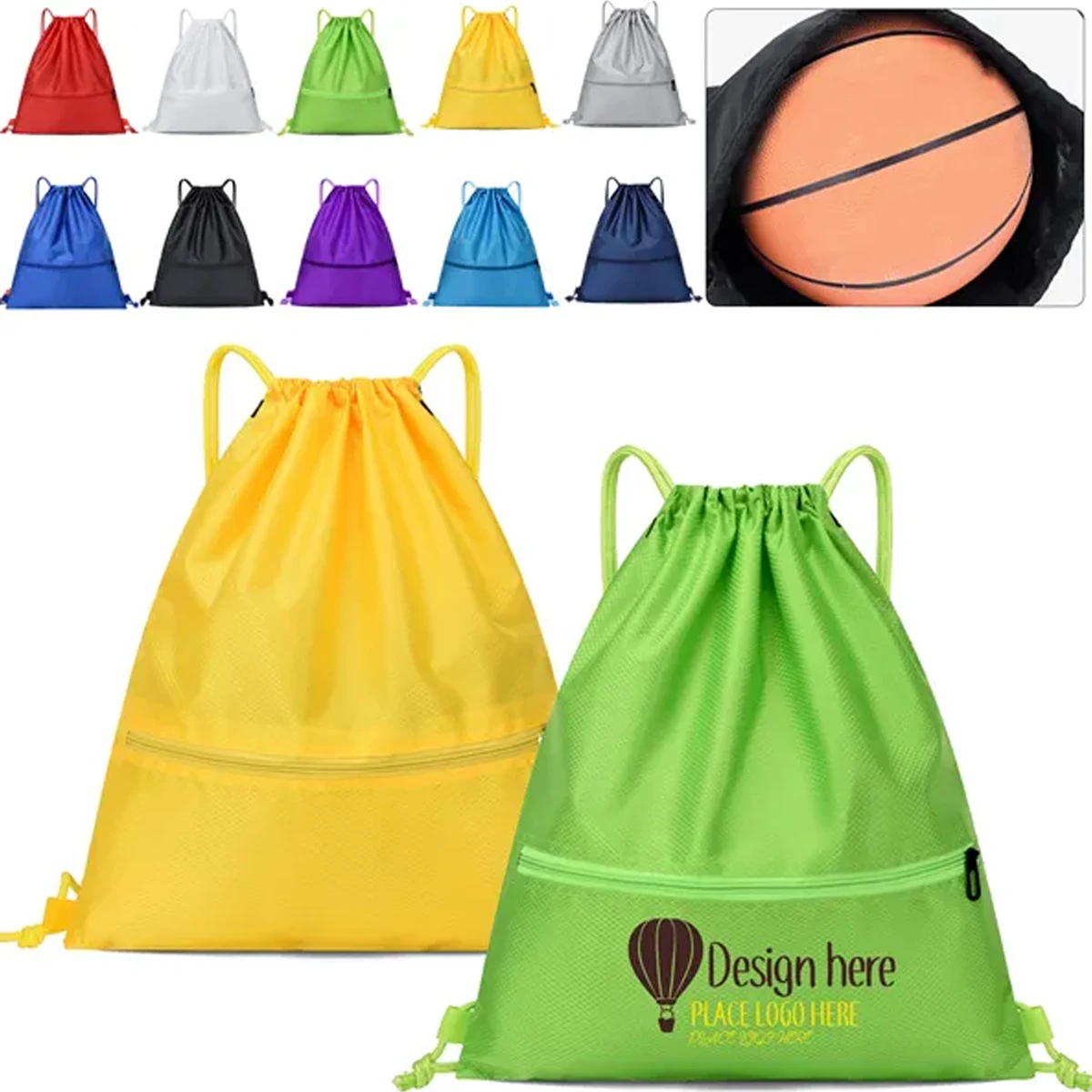 12-Color Basketball Oxford Drawstring Bag 1